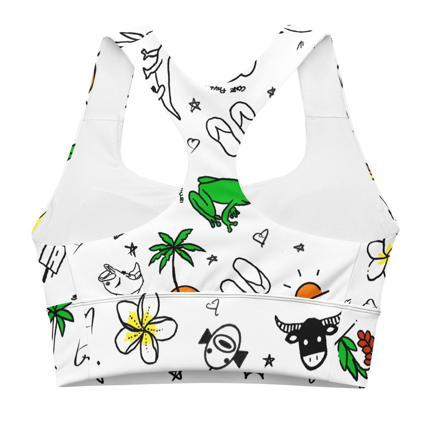 D-Town Recycled Longline Sports Bra - White image 1
