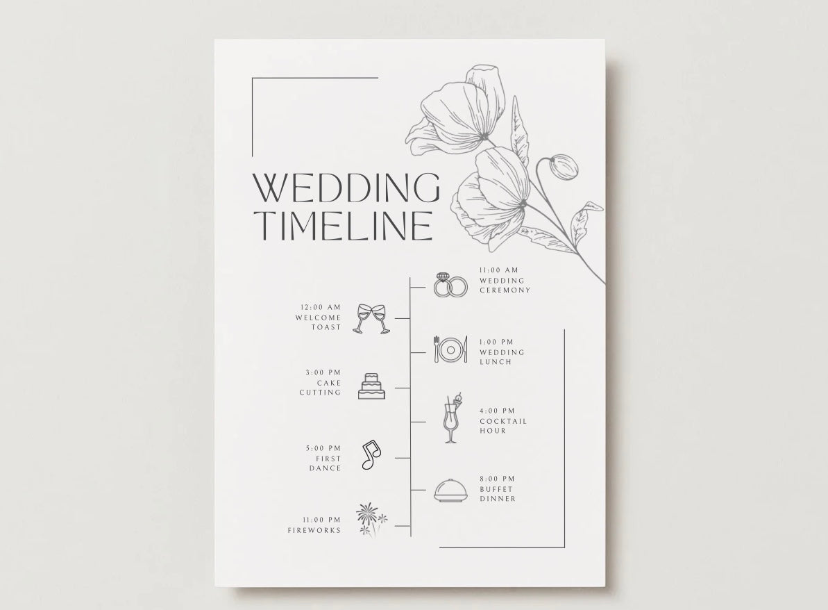 Wedding Invitation Package - Monica + Chandler | Editable Wedding Templates | Engagement, Save the Date, RSVP, Menu, Timeline