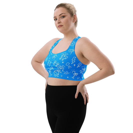 D-Town Recycled Longline Sports Bra - Blue image 1