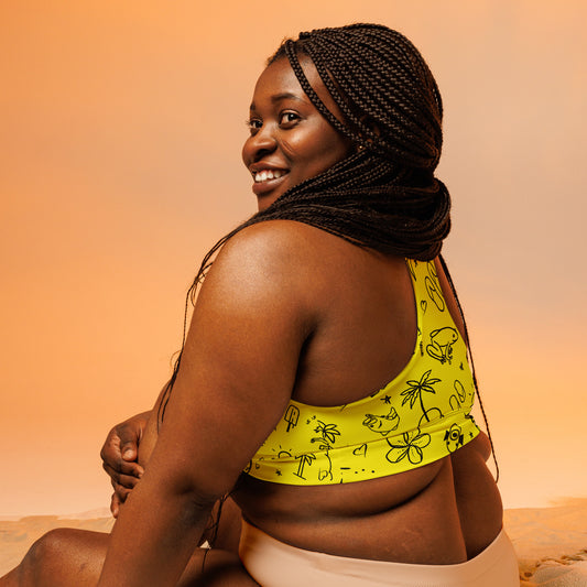 D-Town Recycled Longline Sports Bra - Yellow image 1