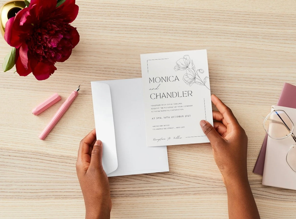 Wedding Invitation Package - Monica + Chandler | Editable Wedding Templates | Engagement, Save the Date, RSVP, Menu, Timeline