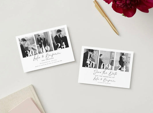 Wedding Invitation Package - Leslie + Benjamin | Editable Wedding Templates | Engagement, Save the Date, RSVP, Menu, Timeline
