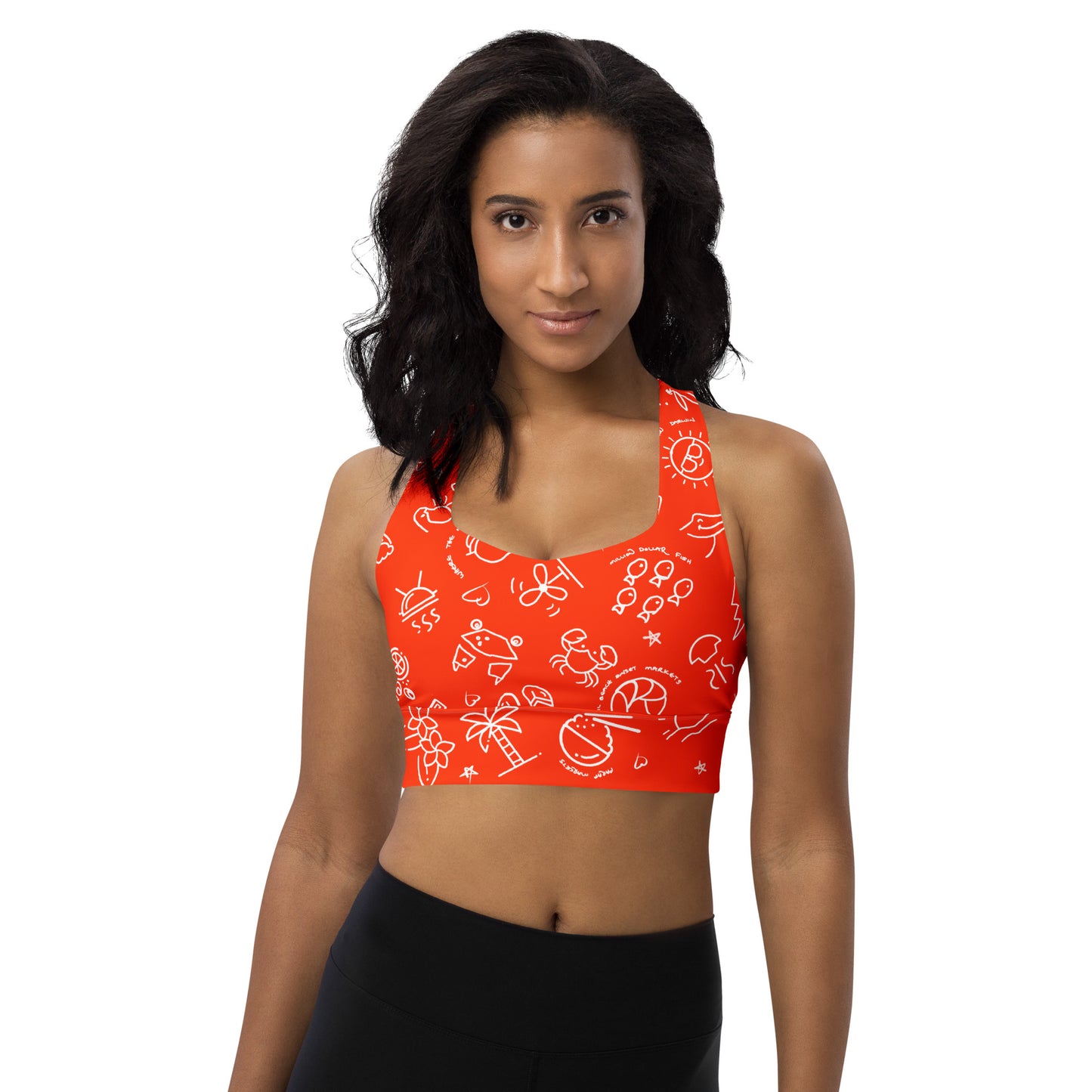 D-Town Recycled Longline Sports Bra - Orange image 0