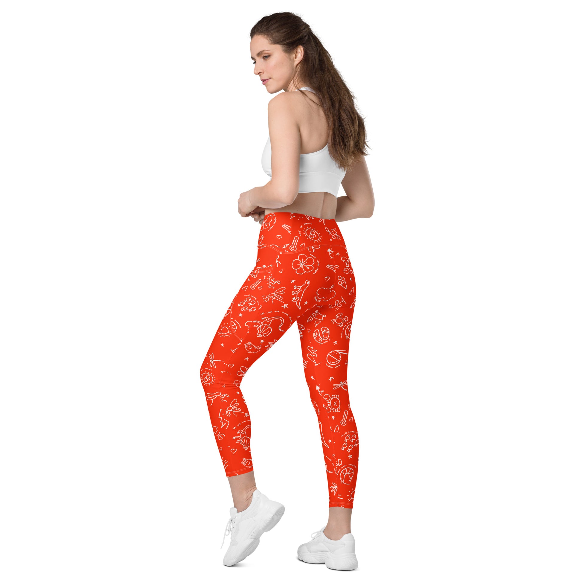 D-Town Leggings with Pockets - Orange image 3