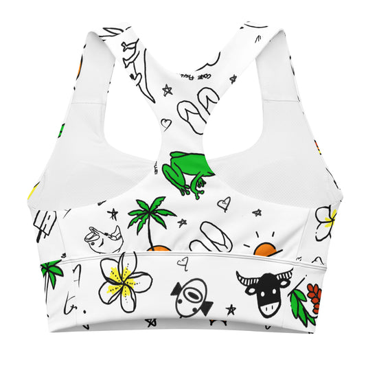 D-Town Recycled Longline Sports Bra - White image 1