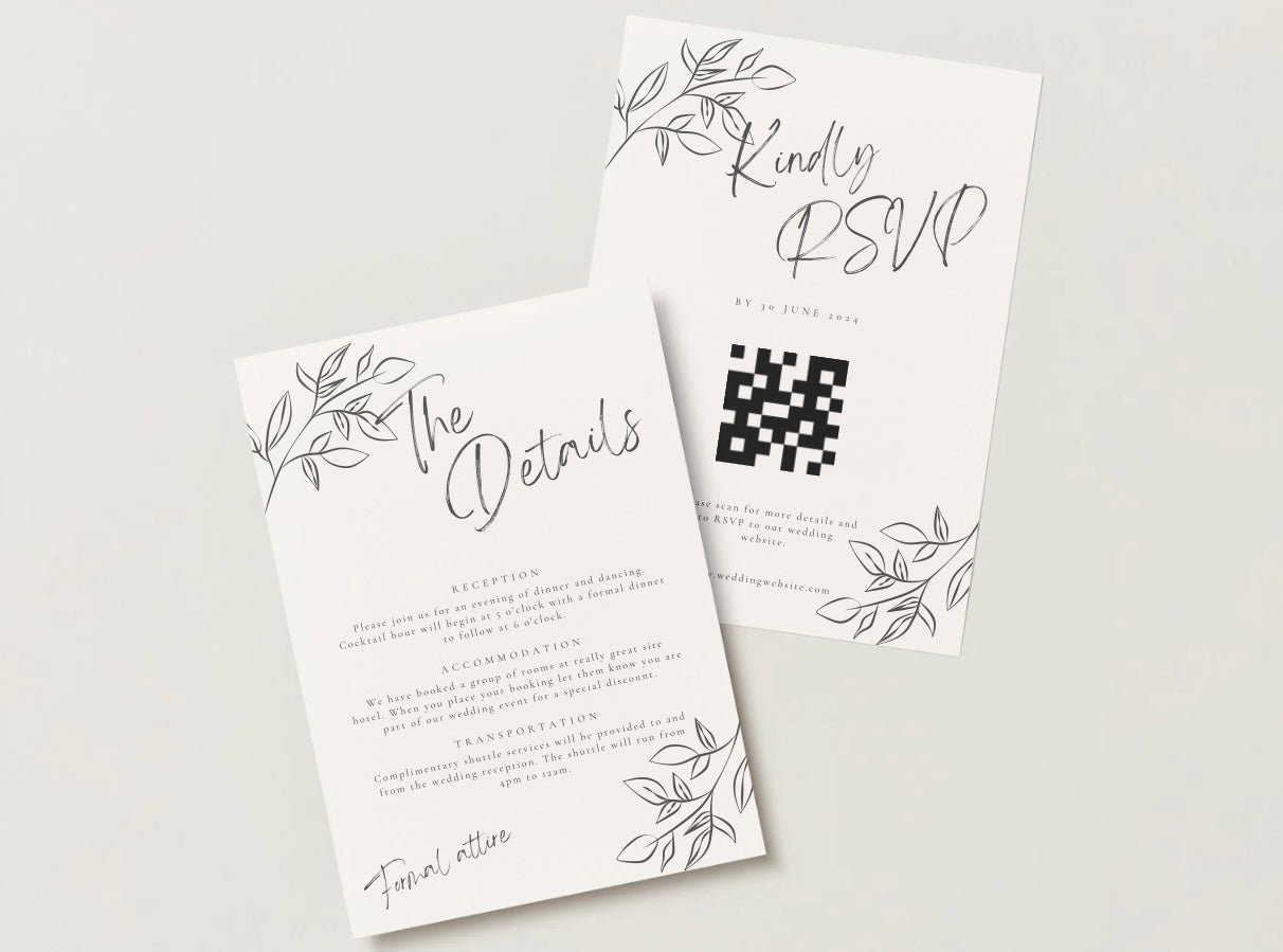 Wedding Invitation Package - Rose + Jack | Editable Wedding Templates | Engagement, Save the Date, RSVP, Menu, Timeline