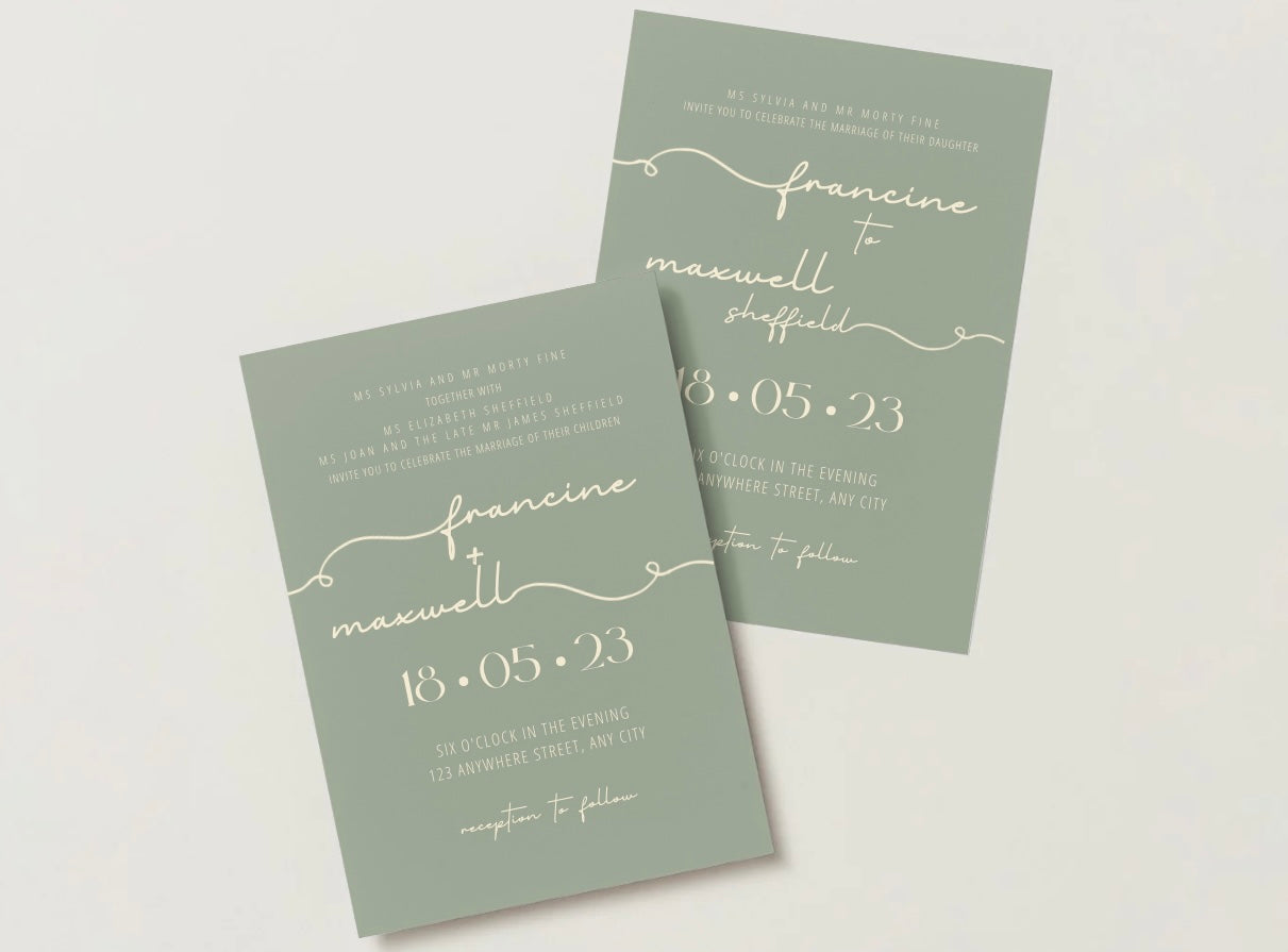 Wedding Invitation Package - Francine + Maxwell | Editable Wedding Templates | Engagement, Save the Date, RSVP, Menu, Timeline