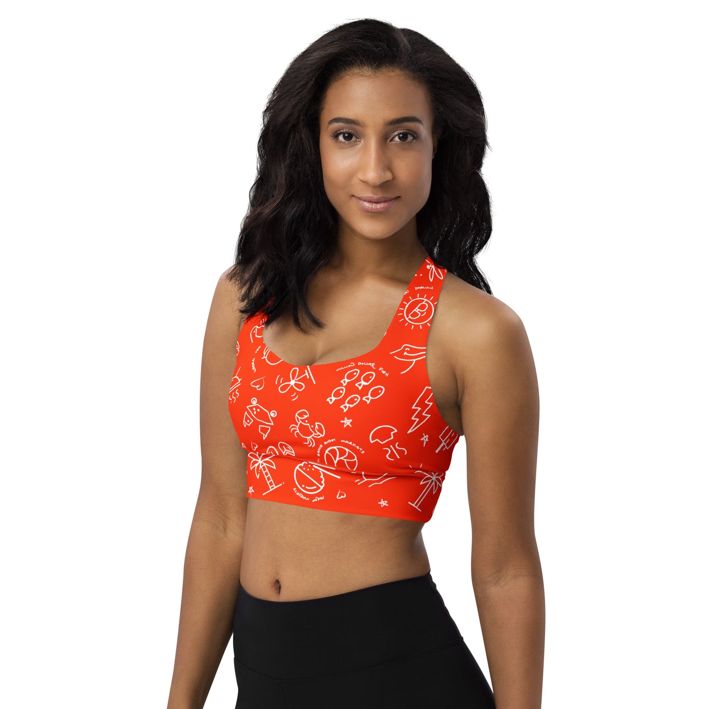 D-Town Recycled Longline Sports Bra - Orange image 1