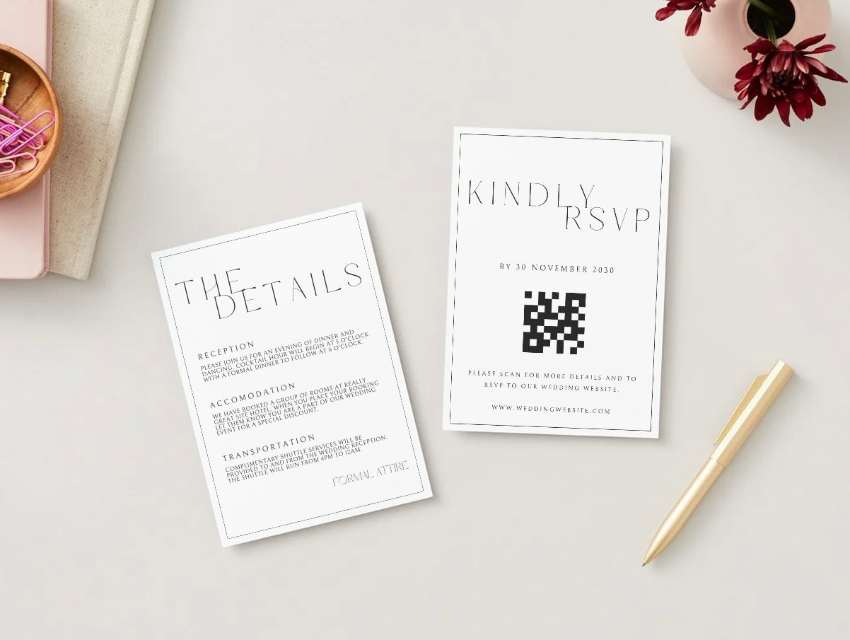 Wedding Invitation Package - Allison + Noah | Editable Wedding Templates | Engagement, Save the Date, RSVP, Menu, Timeline