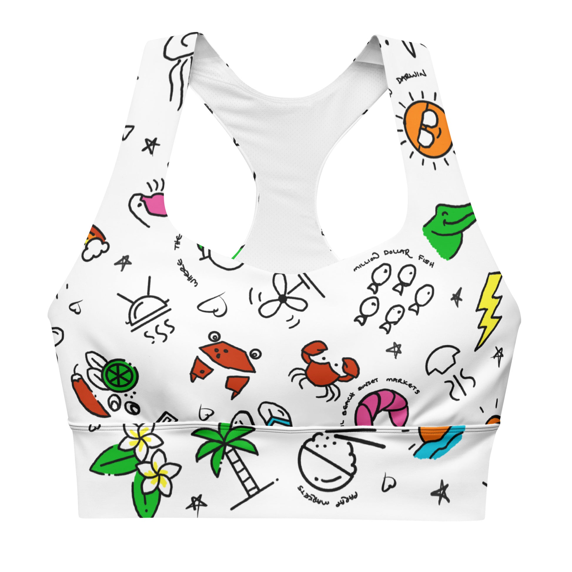 D-Town Recycled Longline Sports Bra - White image 0