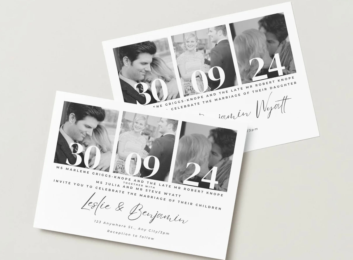 Wedding Invitation Package - Leslie + Benjamin | Editable Wedding Templates | Engagement, Save the Date, RSVP, Menu, Timeline