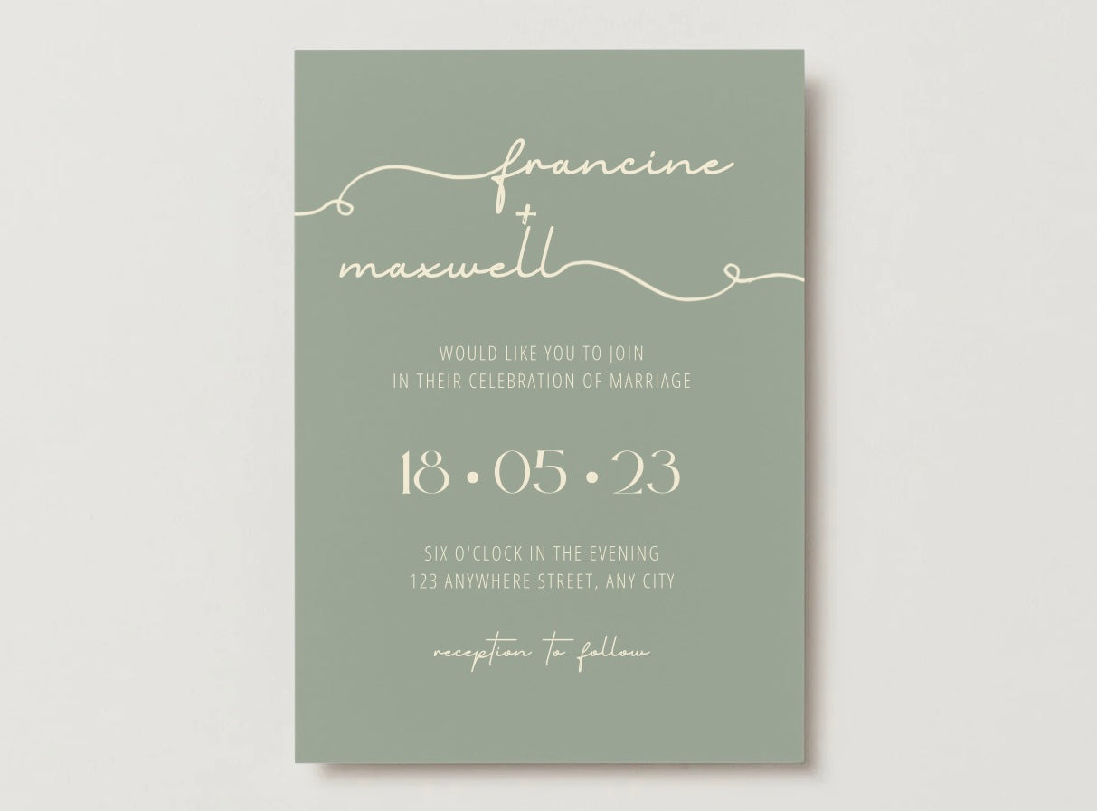 Wedding Invitation Package - Francine + Maxwell | Editable Wedding Templates | Engagement, Save the Date, RSVP, Menu, Timeline