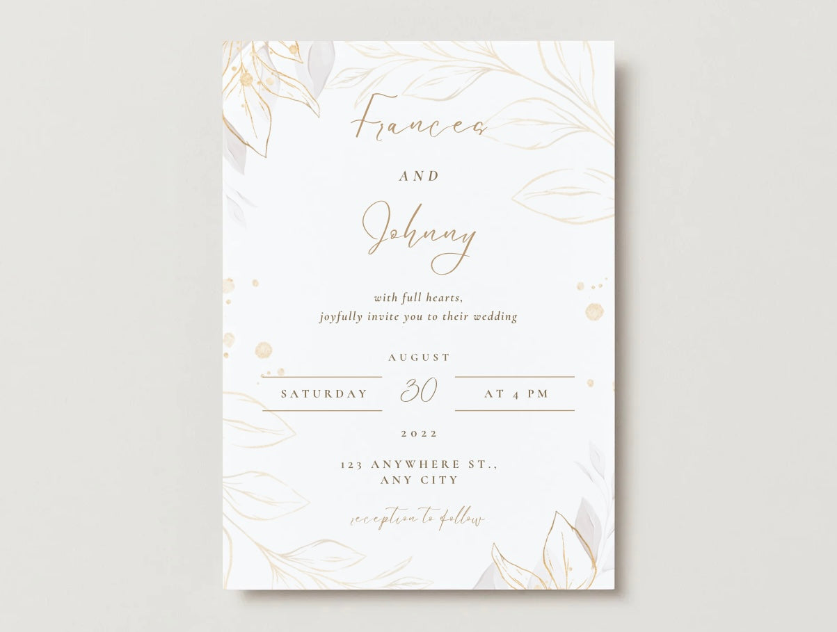 Wedding Invitation Package - Frances + Johnny | Editable Wedding Templates | Engagement, Save the Date, RSVP, Menu, Timeline