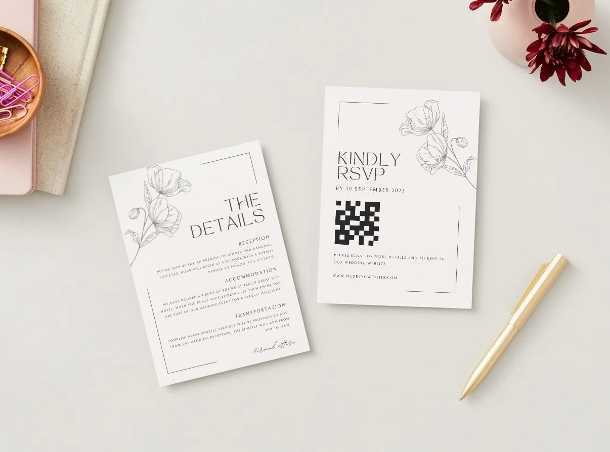 Wedding Invitation Package - Monica + Chandler | Editable Wedding Templates | Engagement, Save the Date, RSVP, Menu, Timeline