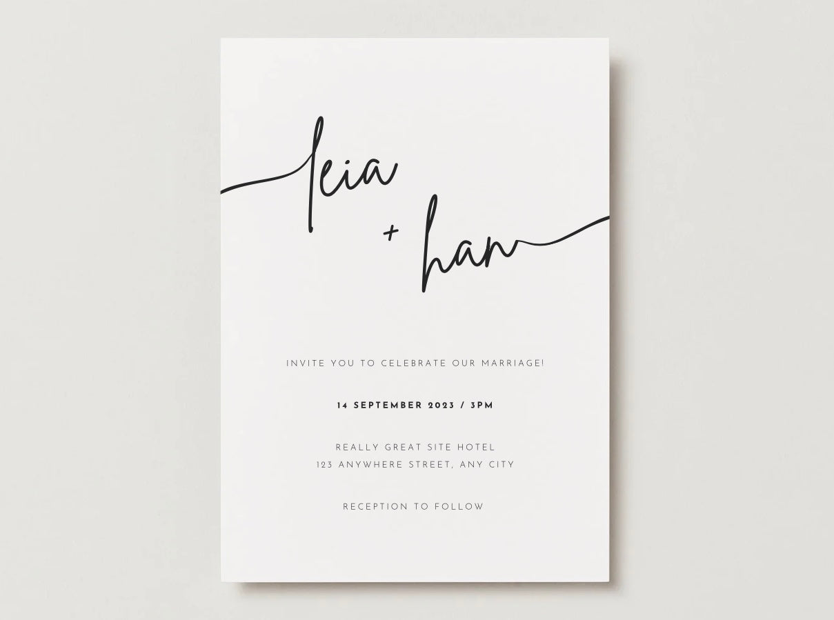 Wedding Invitation Package - Leia + Han | Editable Wedding Templates | Engagement, Save the Date, RSVP, Menu, Timeline