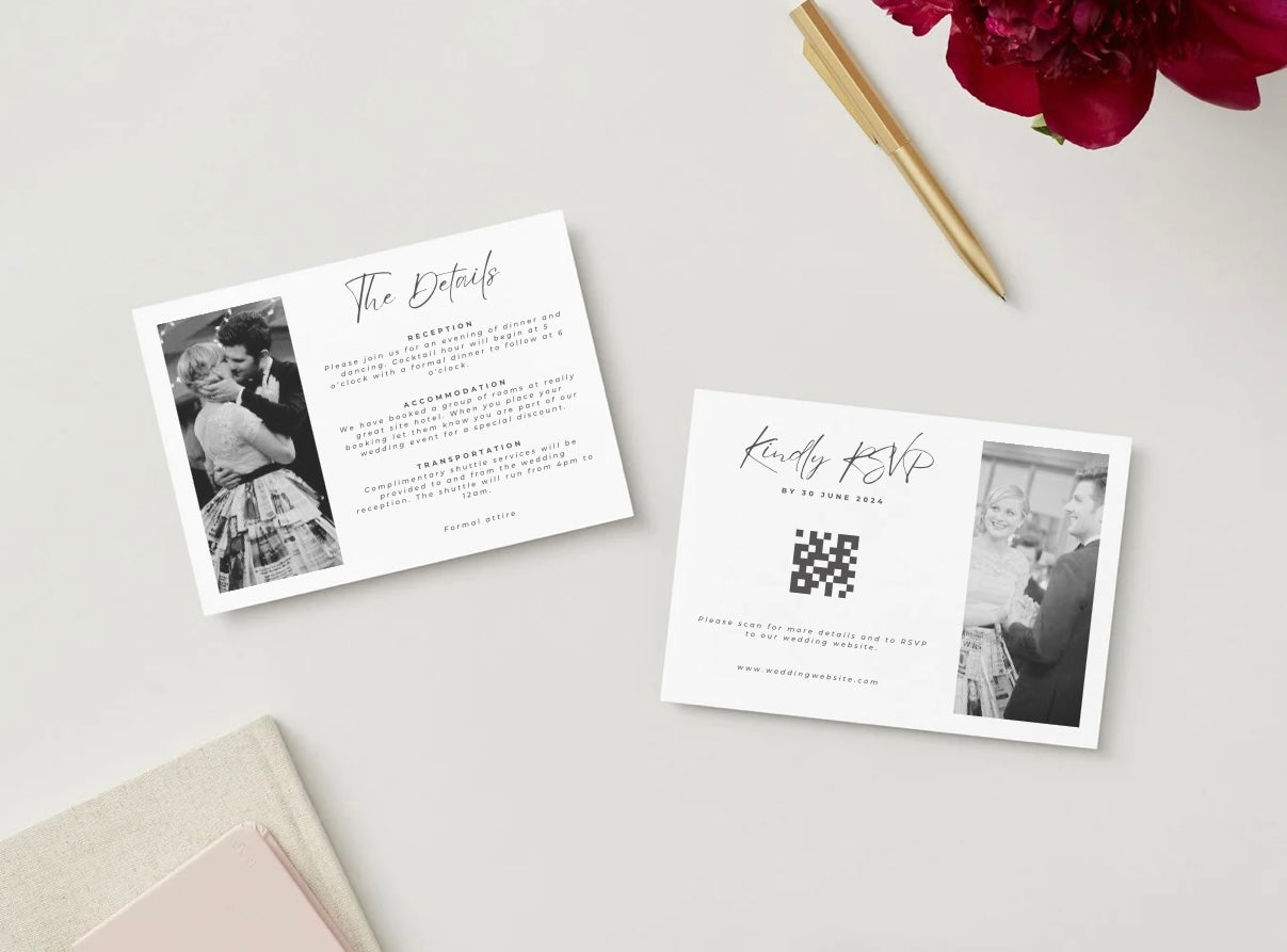 Wedding Invitation Package - Leslie + Benjamin | Editable Wedding Templates | Engagement, Save the Date, RSVP, Menu, Timeline