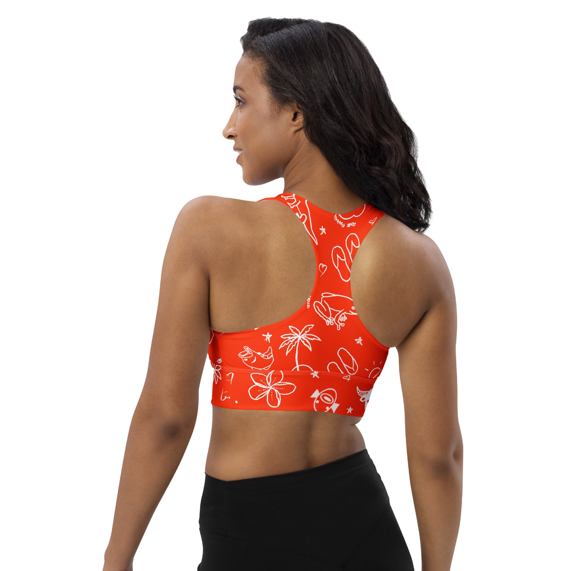 D-Town Recycled Longline Sports Bra - Orange image 3
