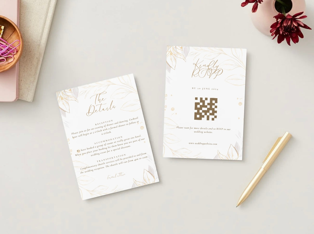 Wedding Invitation Package - Frances + Johnny | Editable Wedding Templates | Engagement, Save the Date, RSVP, Menu, Timeline