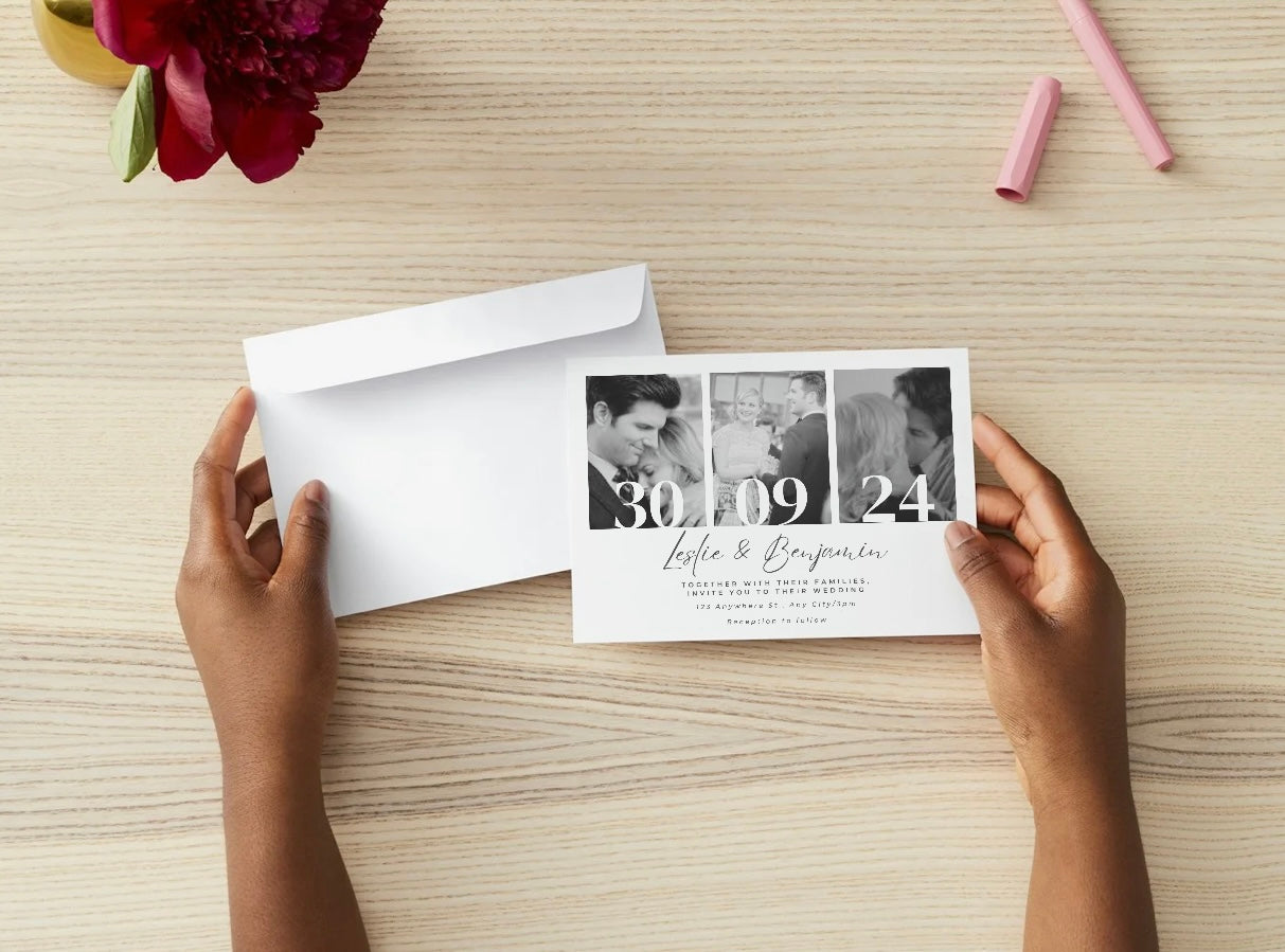 Wedding Invitation Package - Leslie + Benjamin | Editable Wedding Templates | Engagement, Save the Date, RSVP, Menu, Timeline