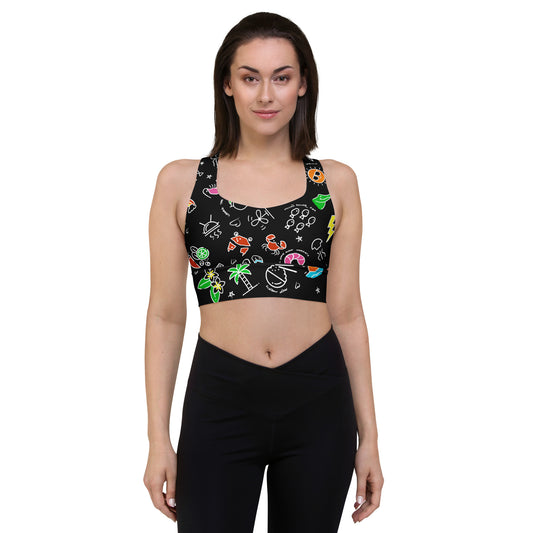 D-Town Recycled Longline Sports Bra - Black image 0