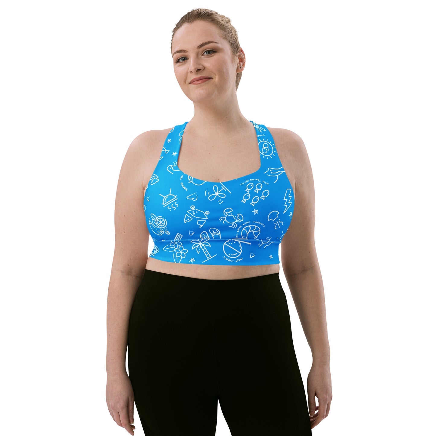 D-Town Recycled Longline Sports Bra - Blue image 0