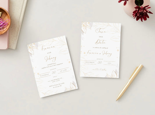 Wedding Invitation Package - Frances + Johnny | Editable Wedding Templates | Engagement, Save the Date, RSVP, Menu, Timeline