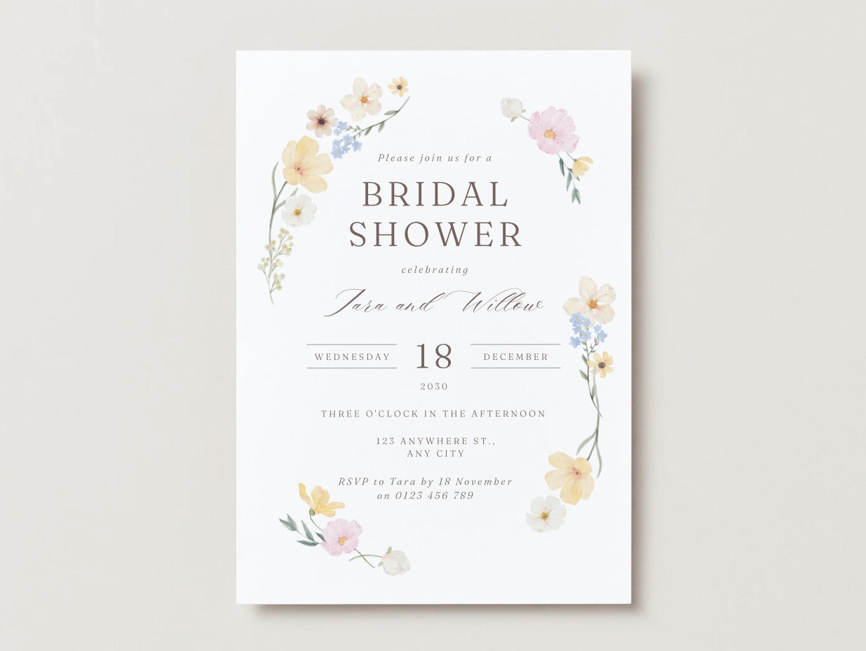 Wedding Invitation Package - Tara + Willow | Editable Wedding Templates | Engagement, Save the Date, RSVP, Menu, Timeline