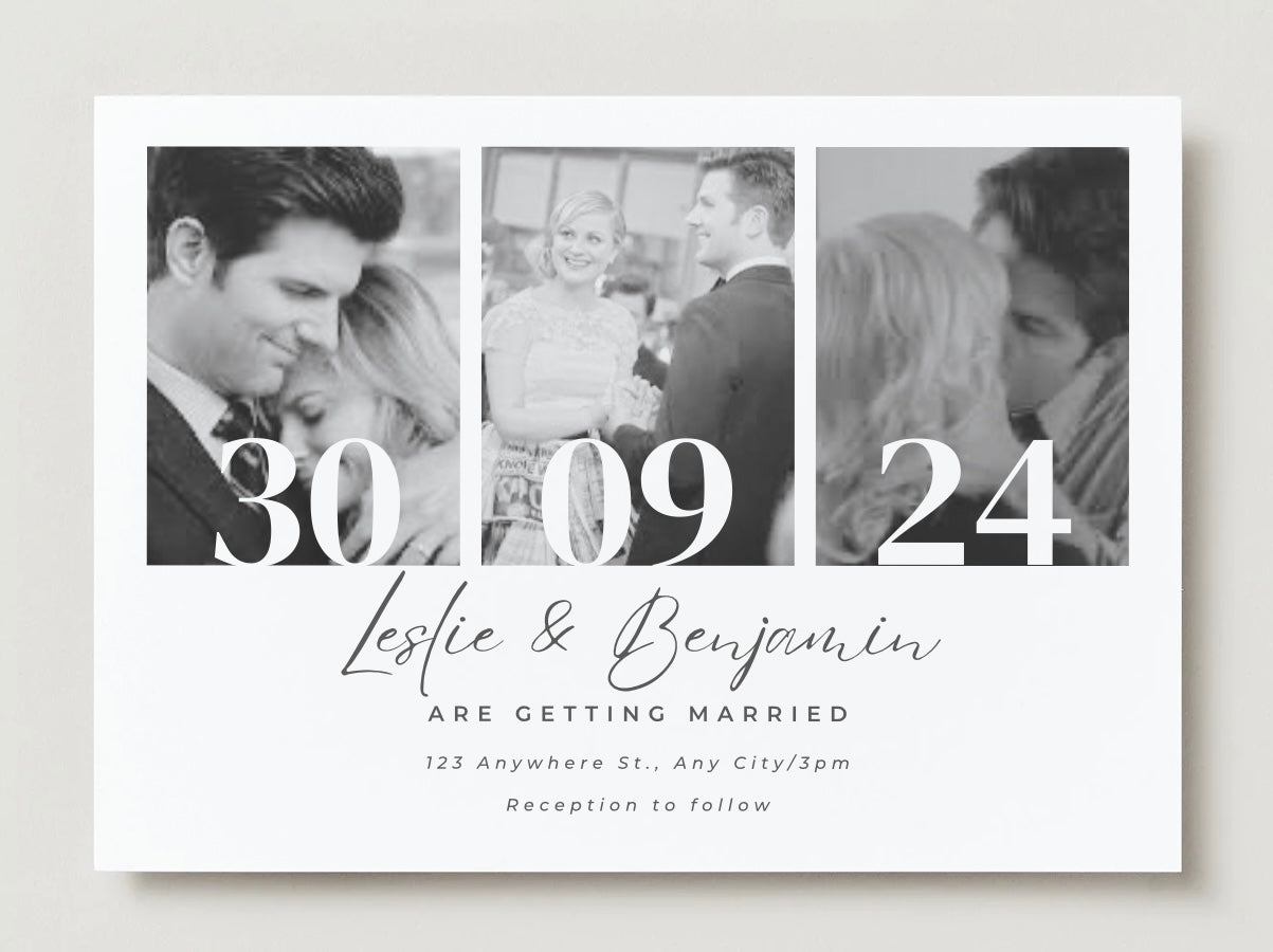 Wedding Invitation Package - Leslie + Benjamin | Editable Wedding Templates | Engagement, Save the Date, RSVP, Menu, Timeline