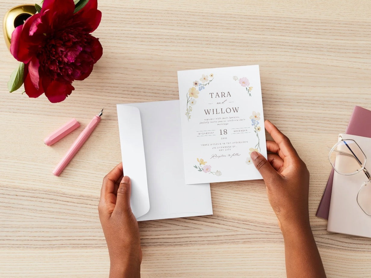 Wedding Invitation Package - Tara + Willow | Editable Wedding Templates | Engagement, Save the Date, RSVP, Menu, Timeline