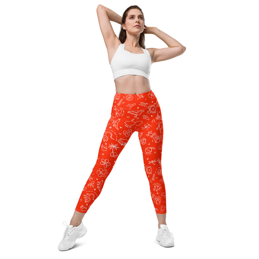 D-Town Leggings with Pockets - Orange image 1