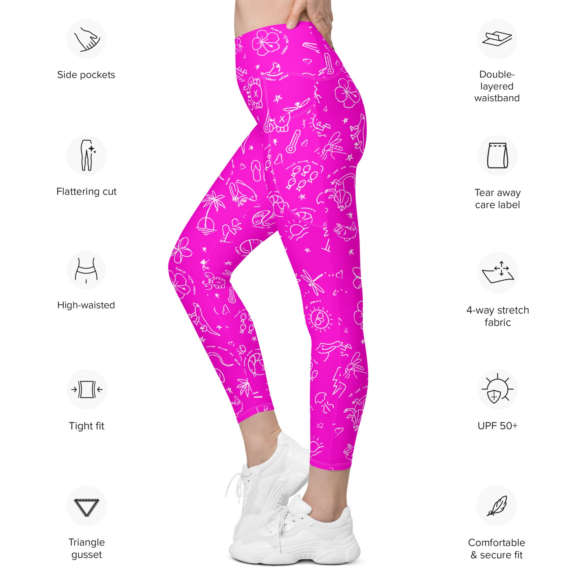 D-Town Leggings with Pockets - Pink image 2