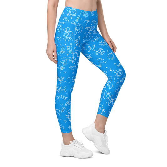 D-Town Leggings with Pockets - Blue image 0