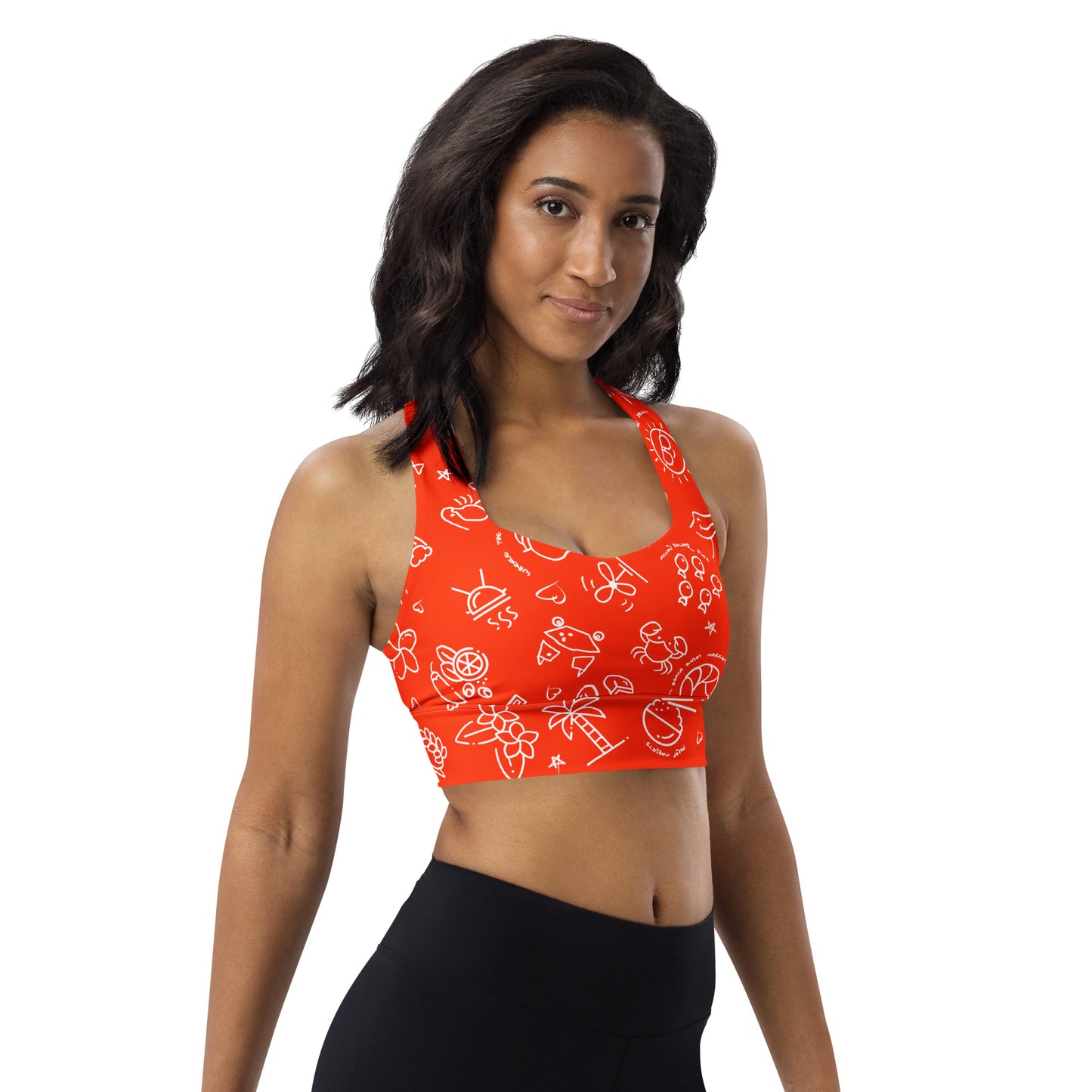 D-Town Recycled Longline Sports Bra - Orange image 2