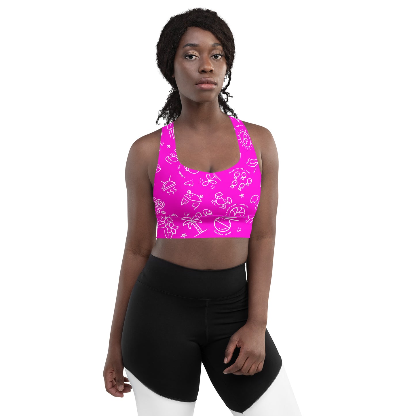 D-Town Recycled Longline Sports Bra - Pink image 0
