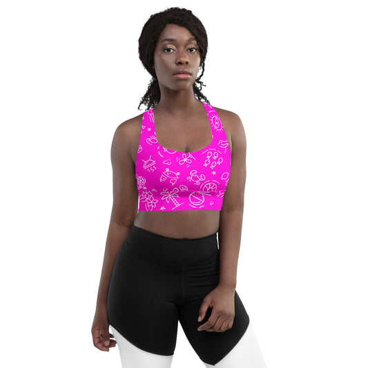 D-Town Recycled Longline Sports Bra - Pink image 0